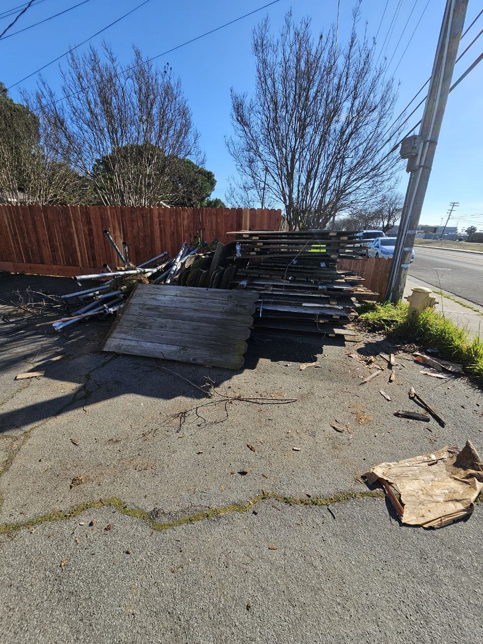 Fence clean up before Paul